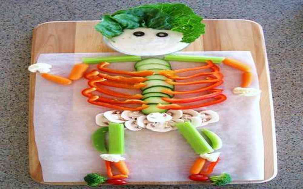 légumes sous forme de squelette